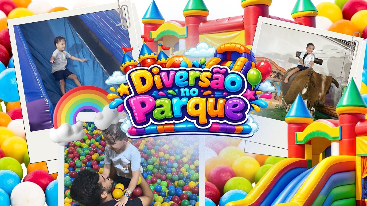 Diversão no parque de infláveis