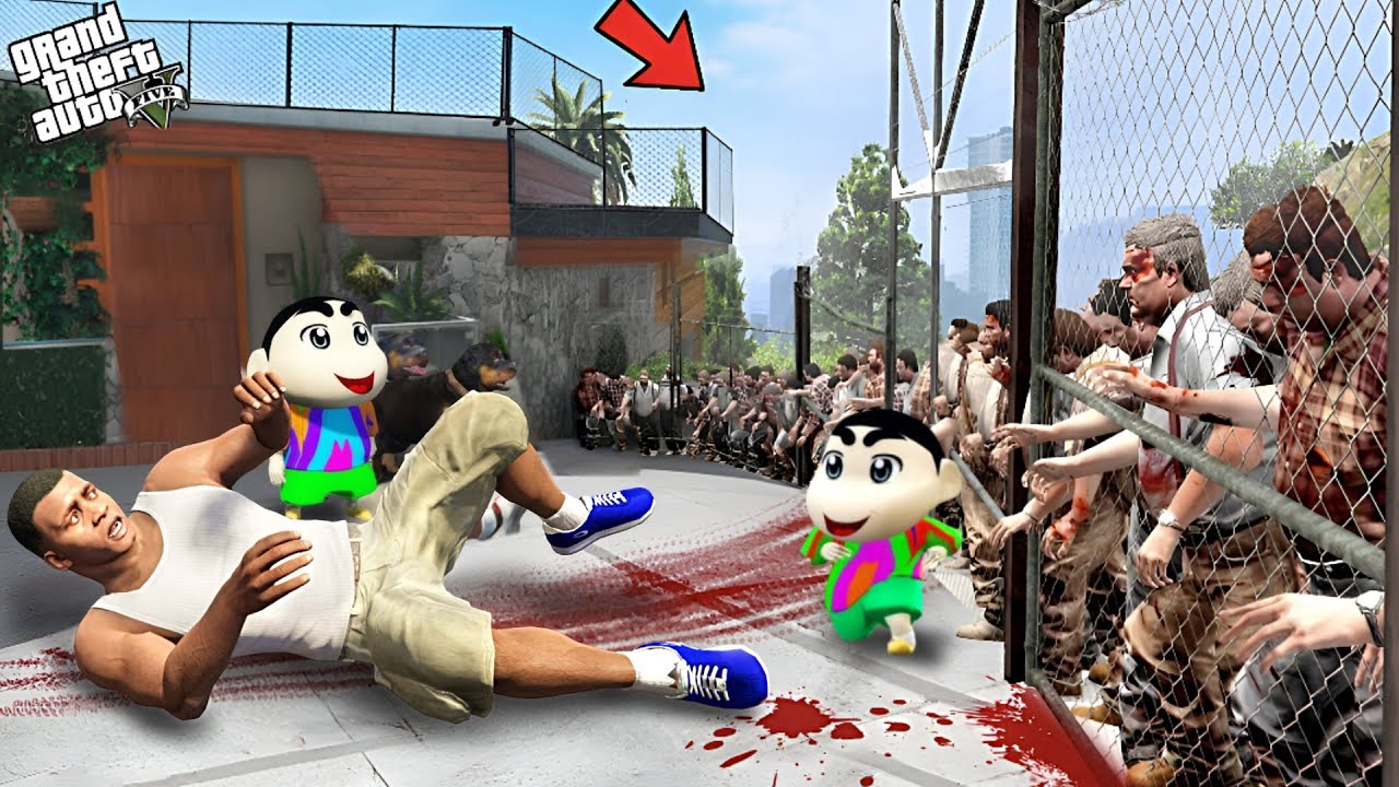 Franklin Saving His Base From Dangerous Zombies || Gta 5!