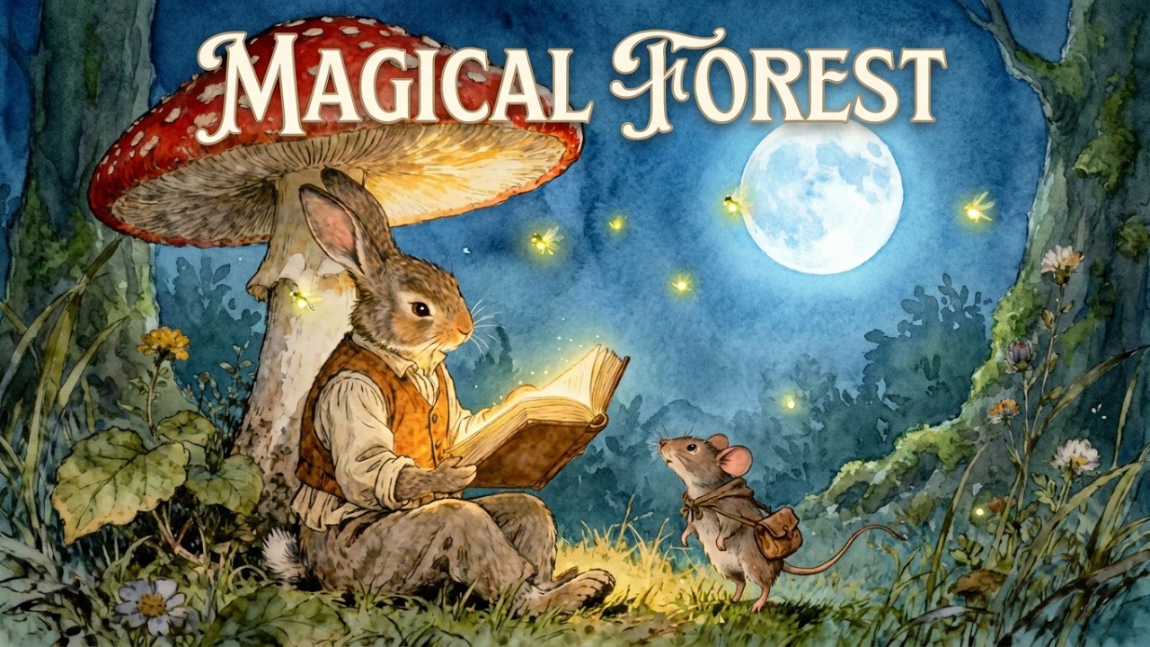 Cozy Forest Library 📚🐿️ Relaxing Storybook Music with Animals Reading