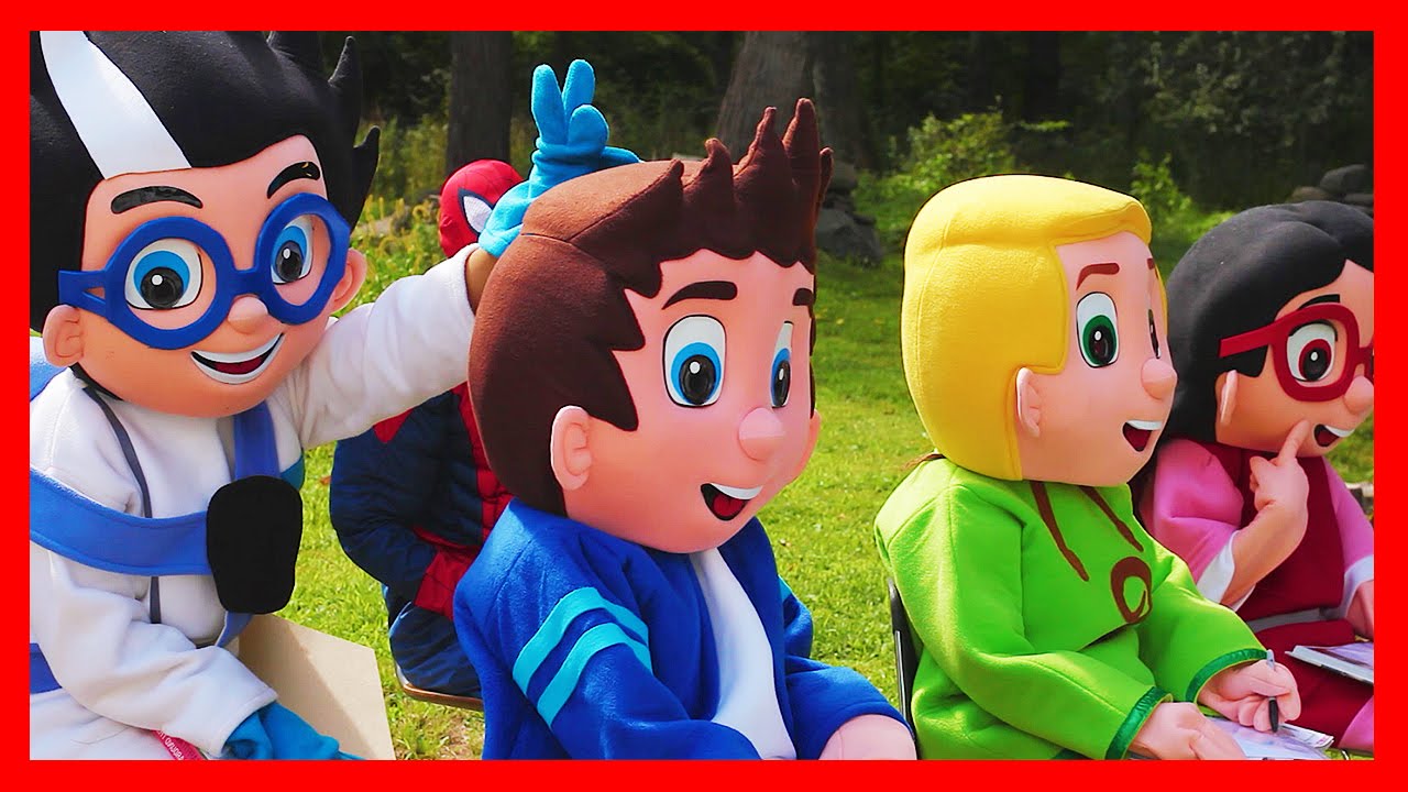 PJ Masks School In Real Life Adventure with Marshall, Paw Patrol and Spiderman