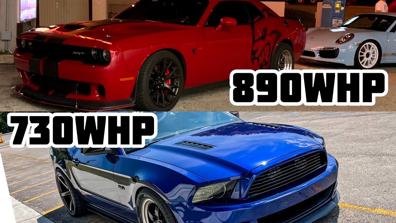 890Whp Hellcat Challenger vs. s197 Whipple Mustang 5.0