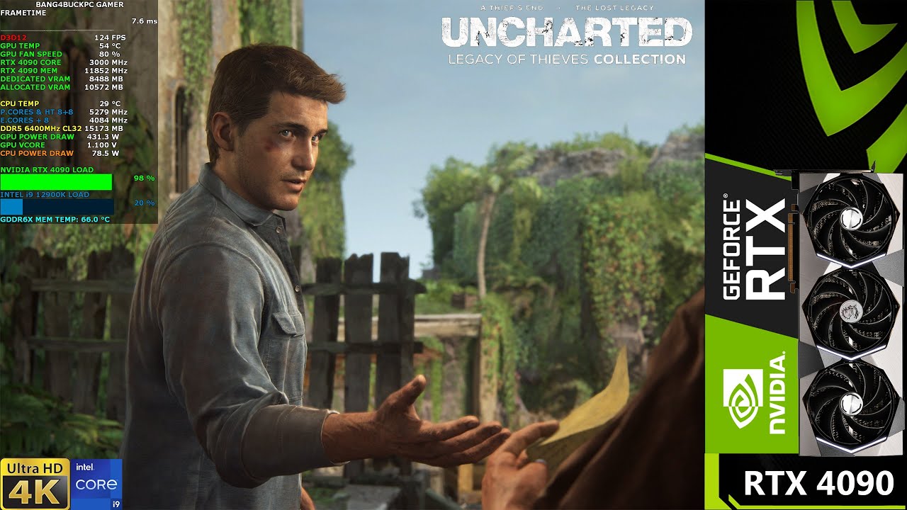 Uncharted Legacy Of Thieves Collection Ultra Settings 4K | RTX 4090 | i9 12900K 5.3GHz