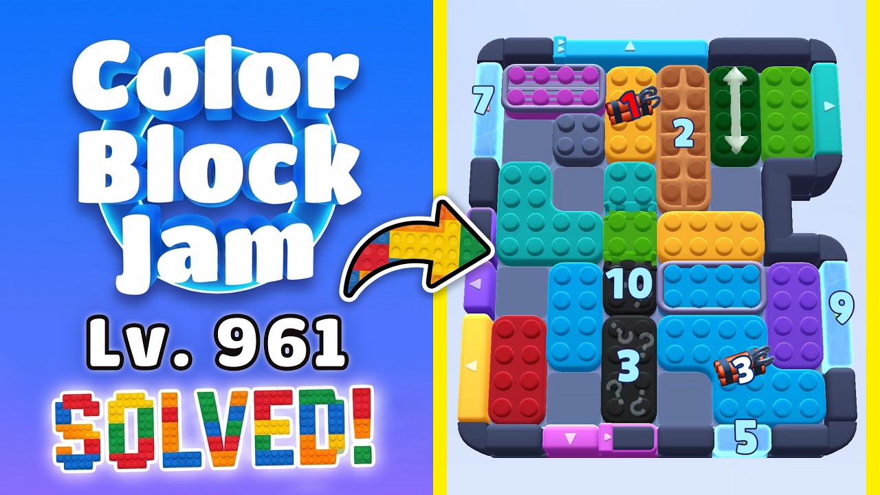 Color Block Jam Level 960 (961) | Every Puzzle Solved! 🎯