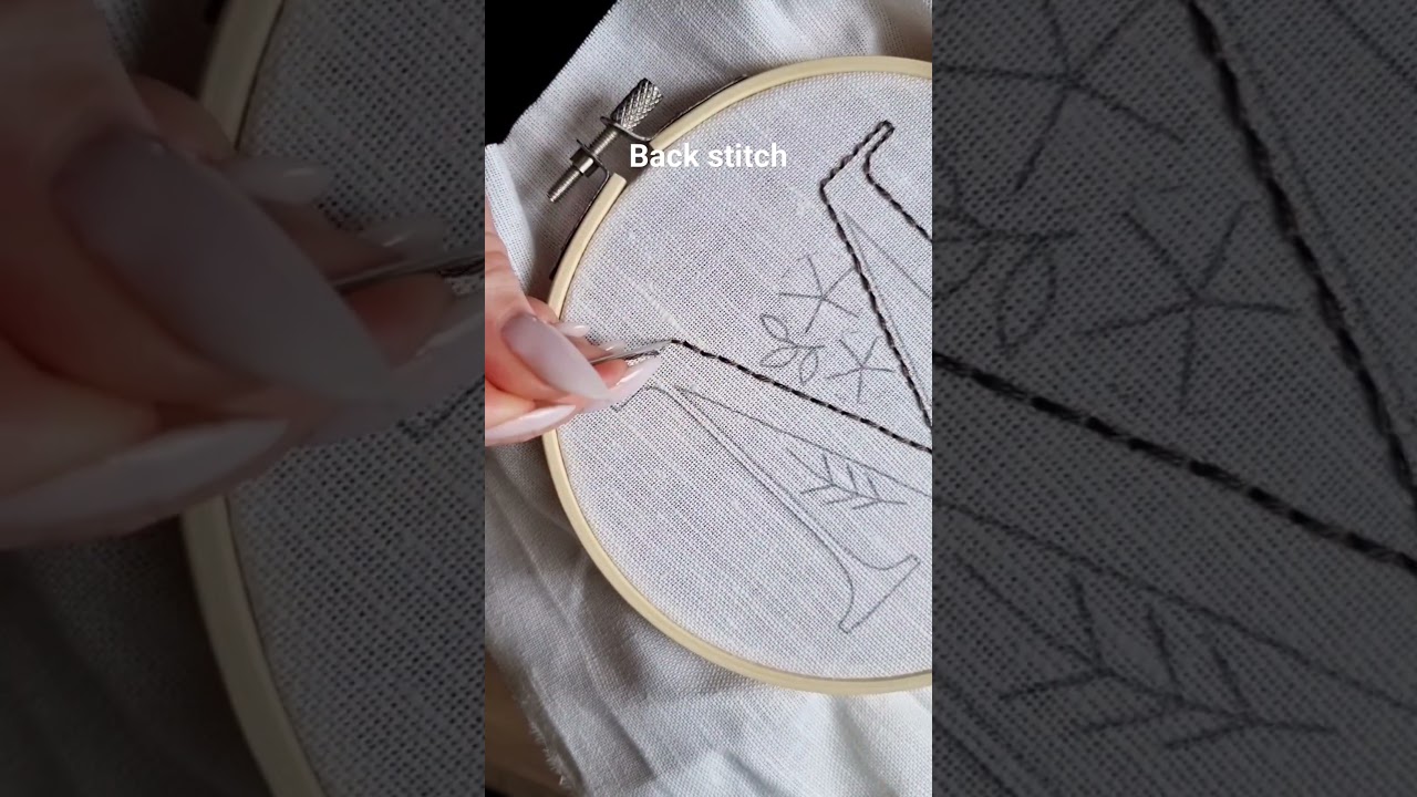 Back stitch letter embroidery #art #embroidery #handembroidery #handmade #stitch #embroiderydesign