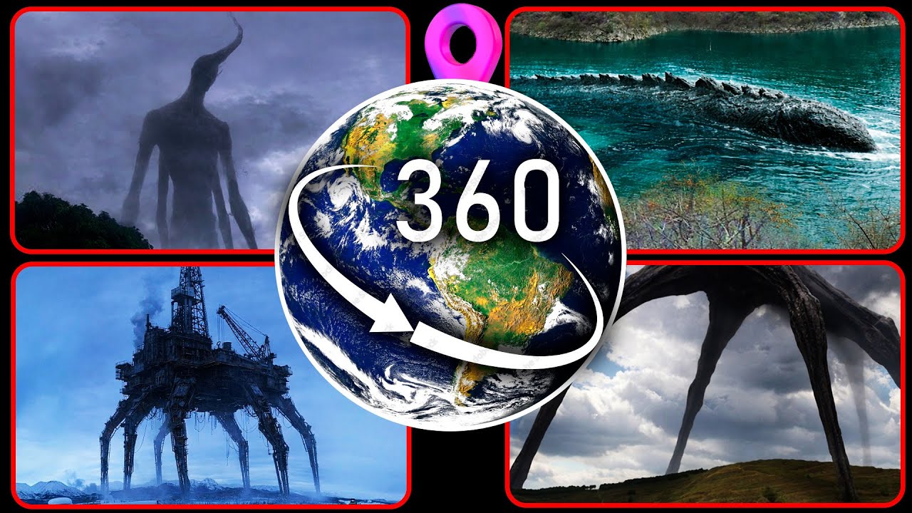 Top 4 Mysterious Scary Creatures Found on Google Earth! — VR 360°