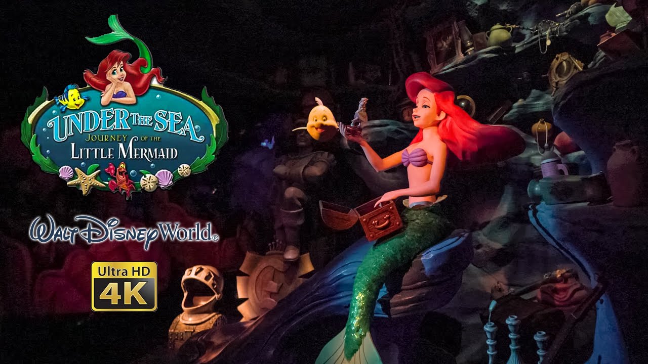 Under the Sea Journey of the Little Mermaid Low Light 4K POV with Queue Walt Disney World 2021 06 15