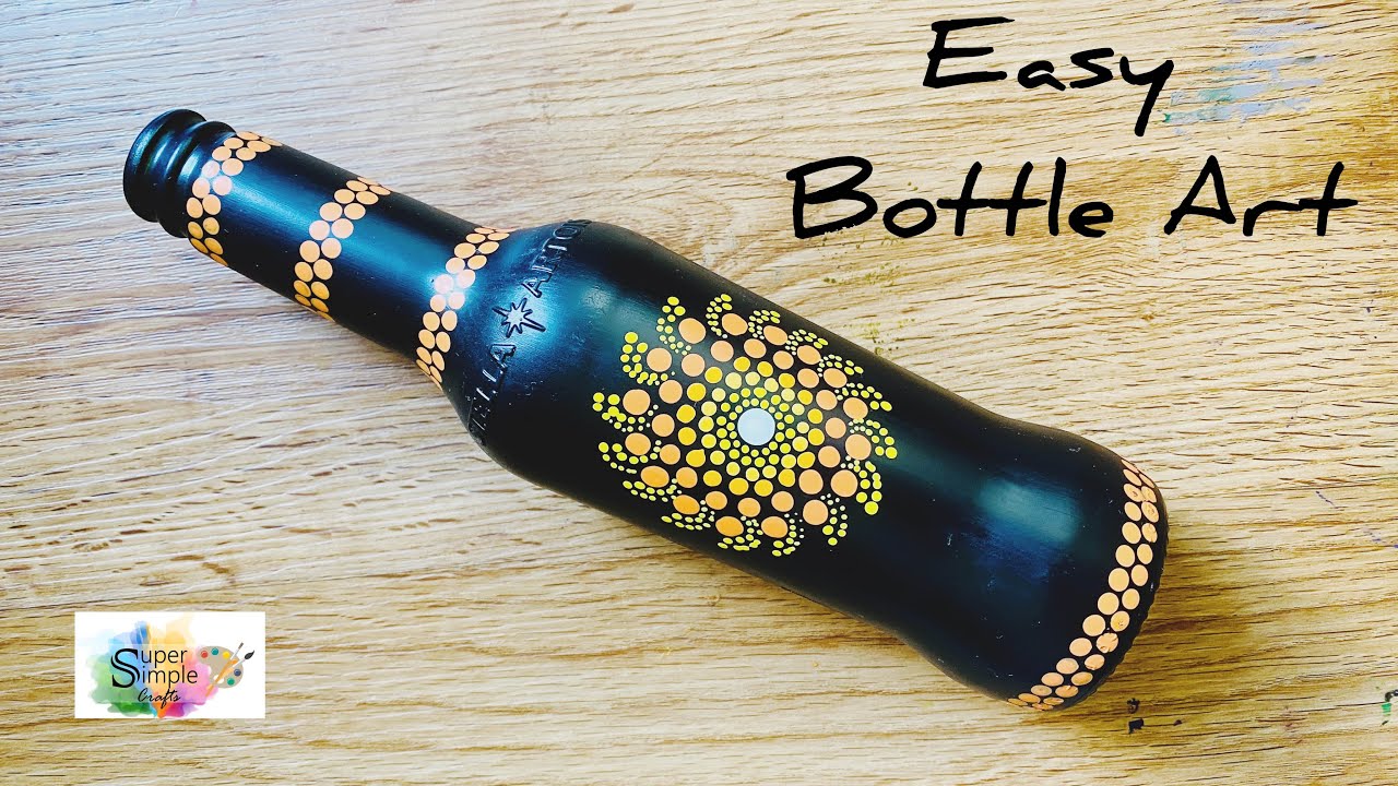 Easy bottle art | simple bottle painting ideas | bottle crafts | bottle painting for beginners
