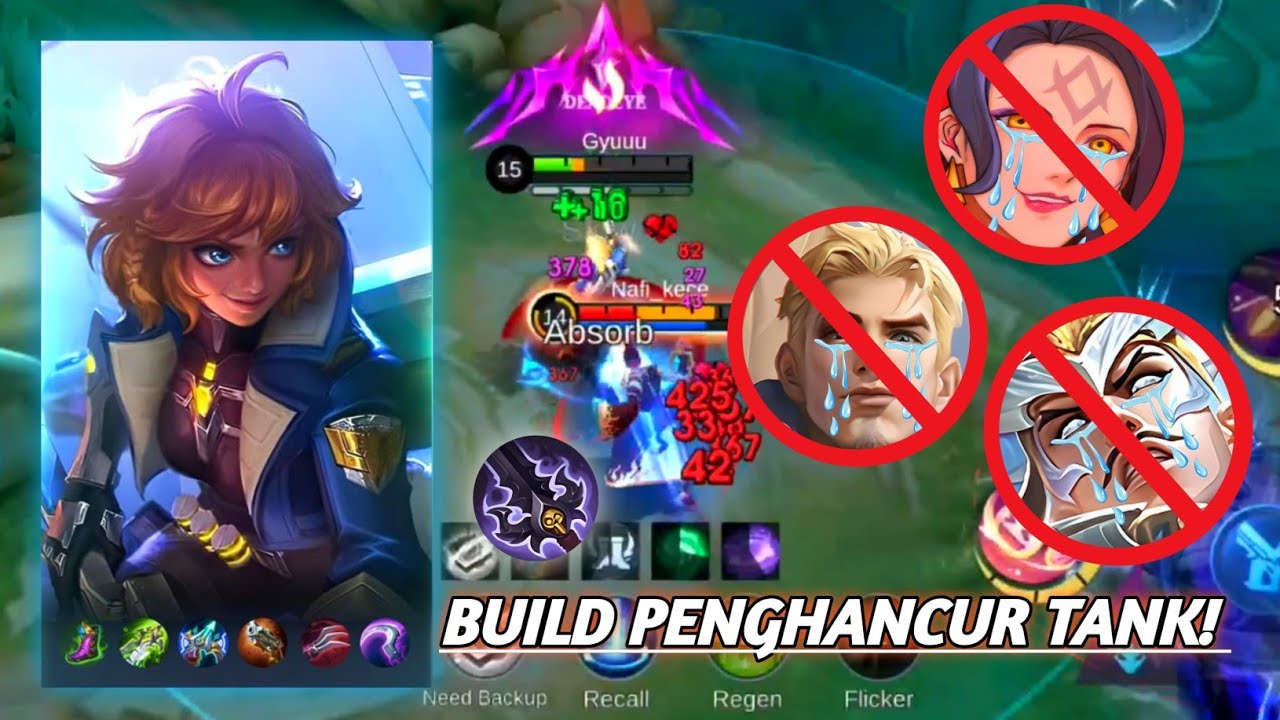 PAKE BUILD INI SETEBAL APAPUN TANK LAWAN JADI BUBUR LEMBEK! MOBILE LEGEND INDONESIA