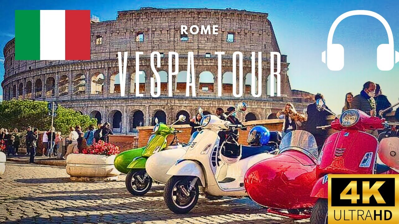 Vespa Tour in Rome 4K