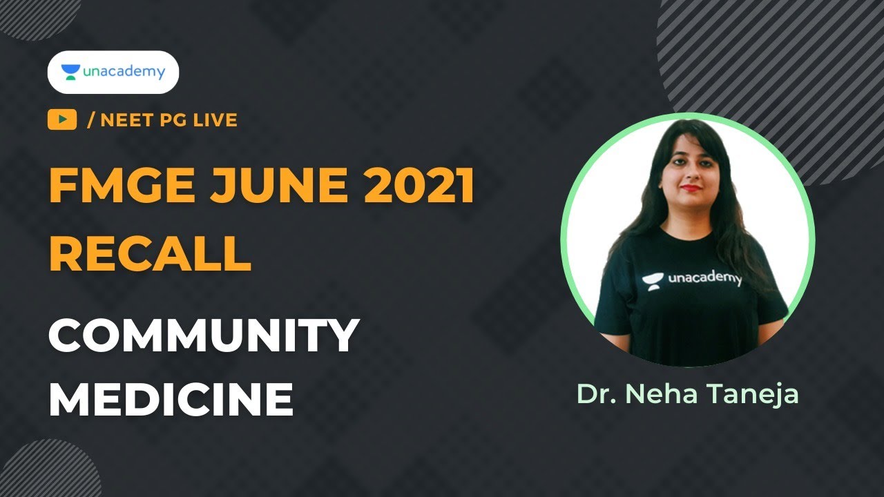 FMGE June 18th | Community Medicine  Recall Questions | Dr. Neha Taneja