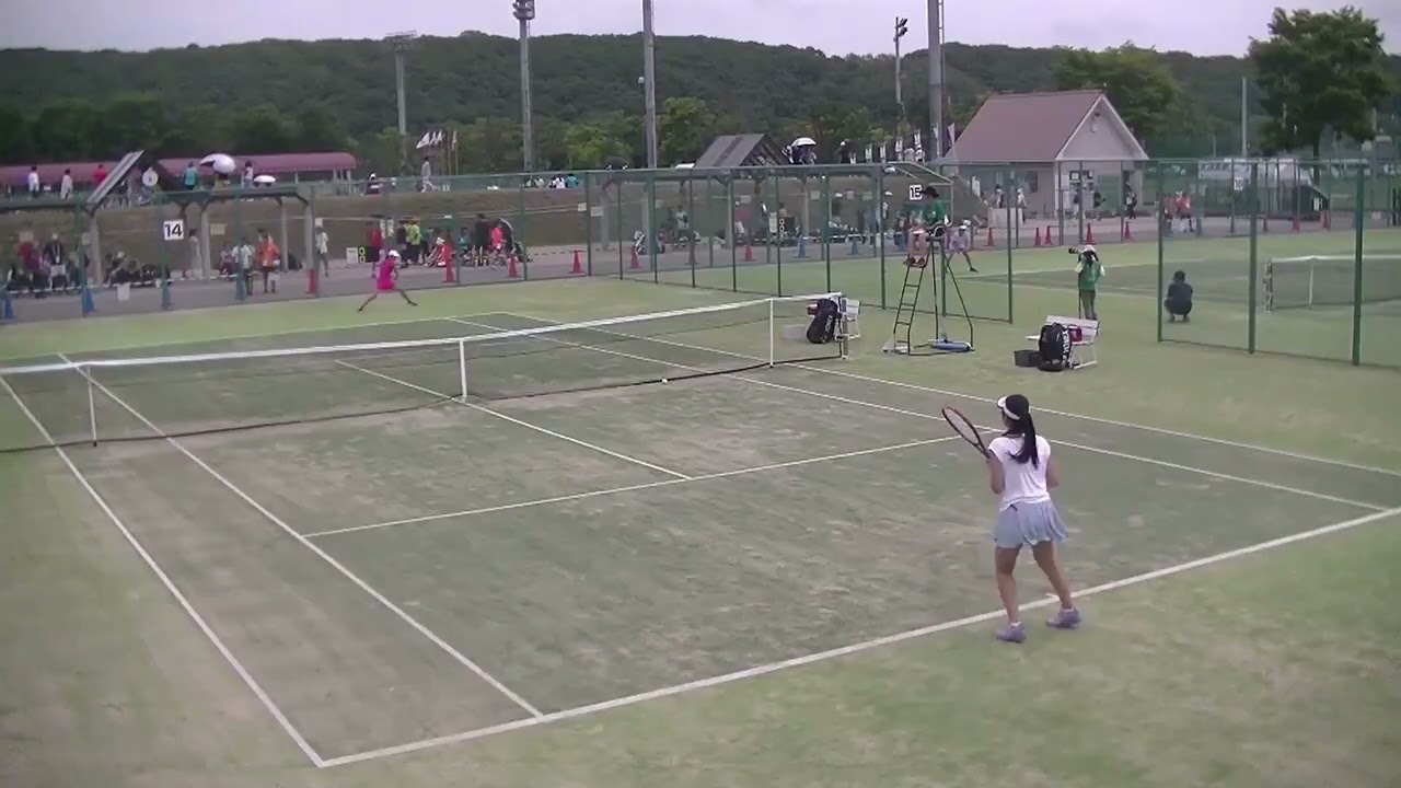 2023年IH テニス女子 シングルス 1回戦 齋藤柚菜北科大高・北海道 x 名倉果甫明和・愛知