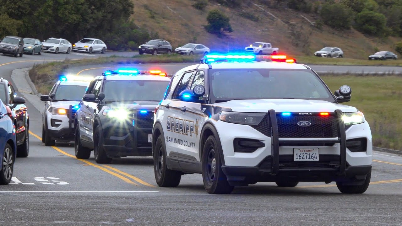 Pursuit Termination! San Mateo County Sheriff Units Responding Code 3 to Pursuit Termination W/CHP.