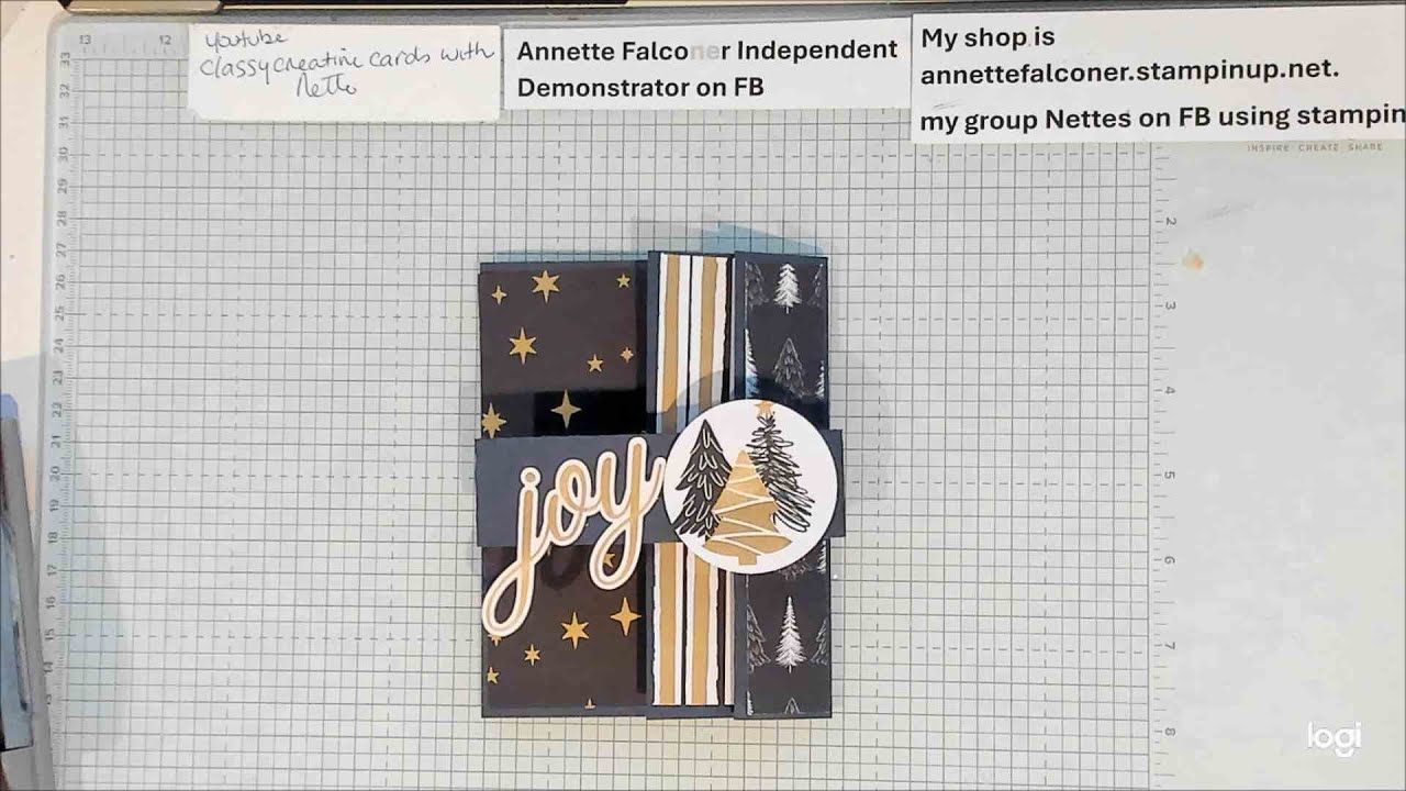 MODERN CHRISTMAS DSP CARD NO STAMPIN  EASY, WITH NETTE