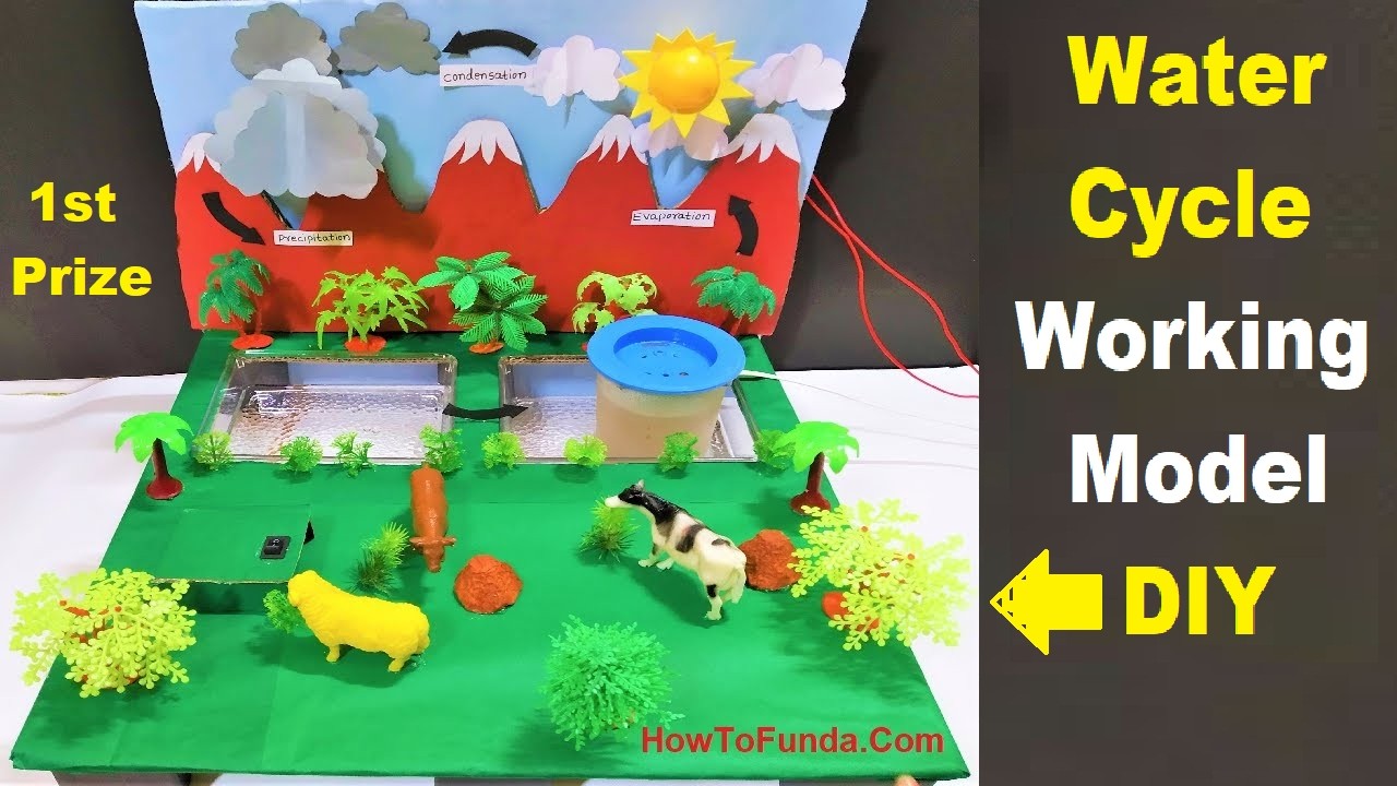 water cycle working model using dc pump  | science project | DIY at home | | howtofunda