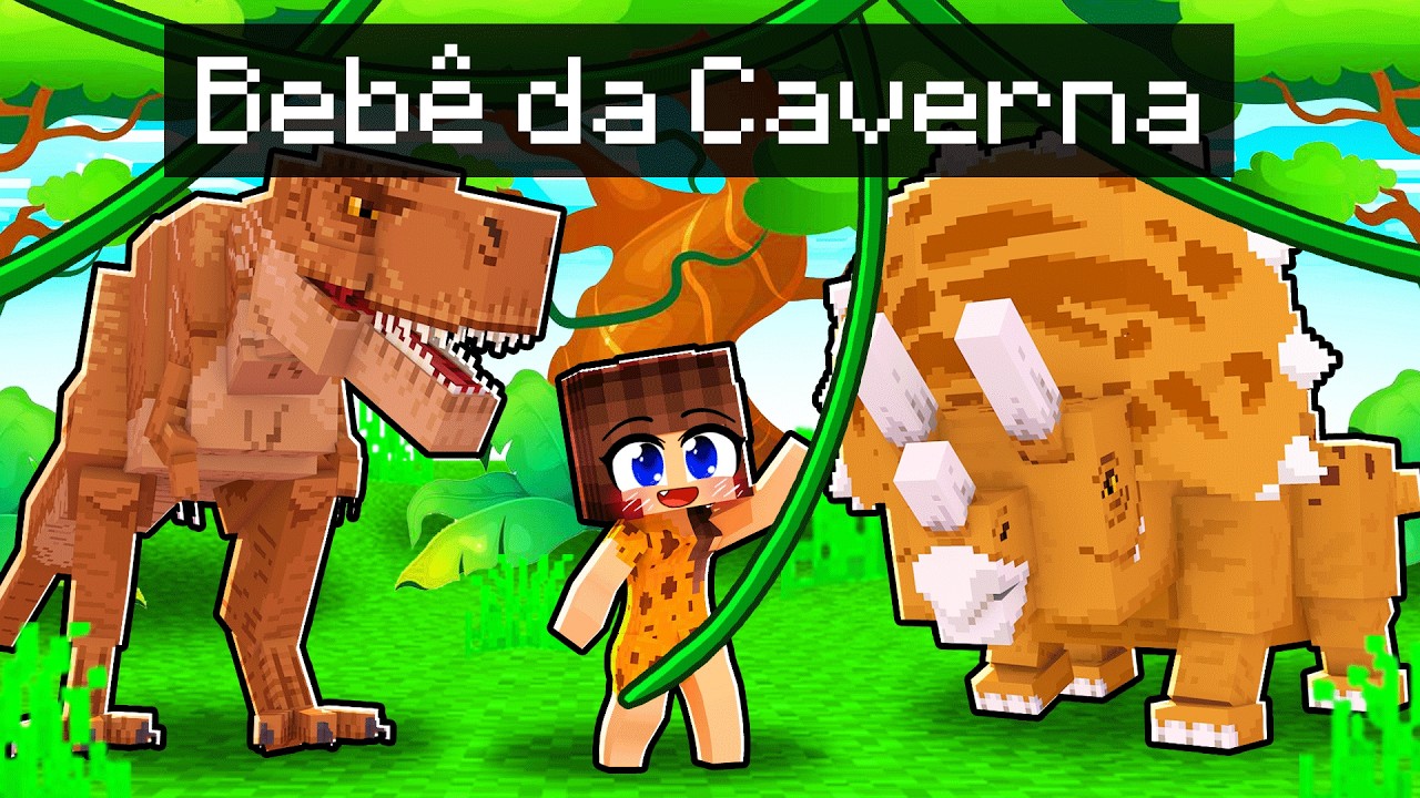 MIIKA é a BEBÊ da CAVERNA na ERA dos DINOSSAUROS no Minecraft ◂Miika▸