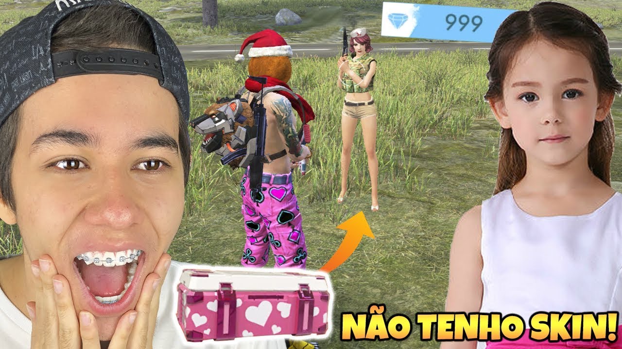 DEI UM PRESENTE PARA UMA GAROTA HUMILDE NO DUO ALEATÓRIO DO FREE FIRE!