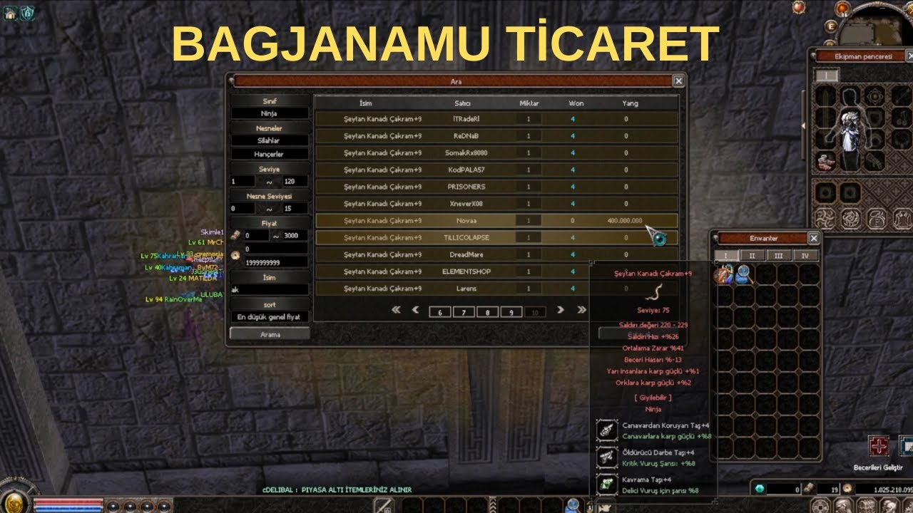 TİCARETTE PARA VAR!! 150 WONDAN 1500 WONA!! BAGJANAMU TİCARET SERİSİ!! METİN2 TR