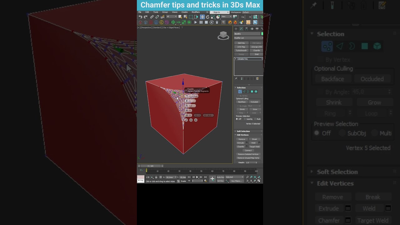 Mastering Chamfer in 3ds Max: Exploring Vertex Depth #shorts #tips #3dsmax #chamfer