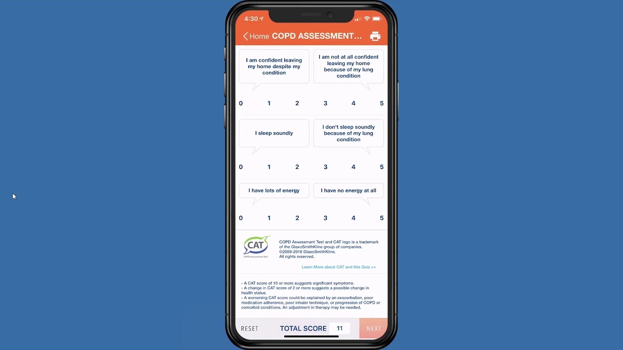 The COPD PCG App: COPD Assessment Test (CAT)