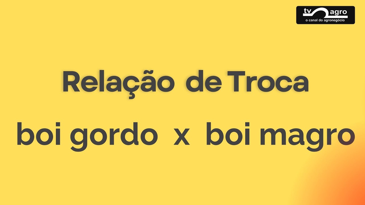 Relação de troca ...  boi gordo x boi magro
