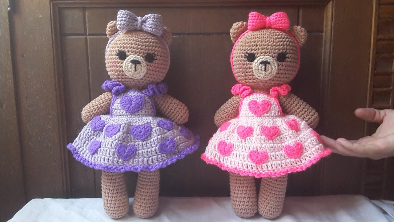 Osita AMIGURUMI. Parte 1 🐻💖. Osita Tejida a crochet con vestido y moño