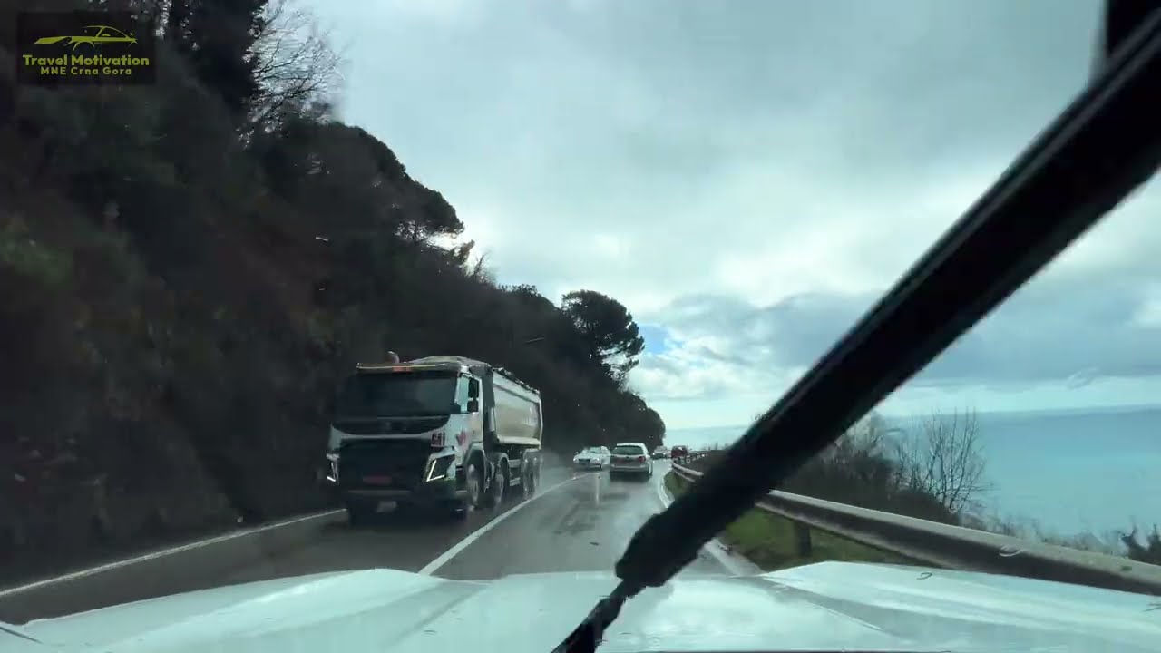 🚗 ⛈ Vožnja kroz oluju pored mora 🌊 Kišni Roadtrip za Sutomore ⛈ Nevreme uz obalu!