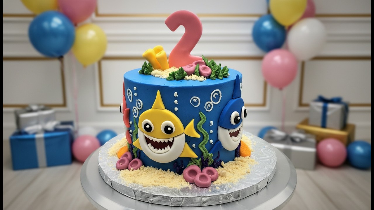Como Hacer  Pastel de Baby Shark. How to make a Baby Shark Cake.