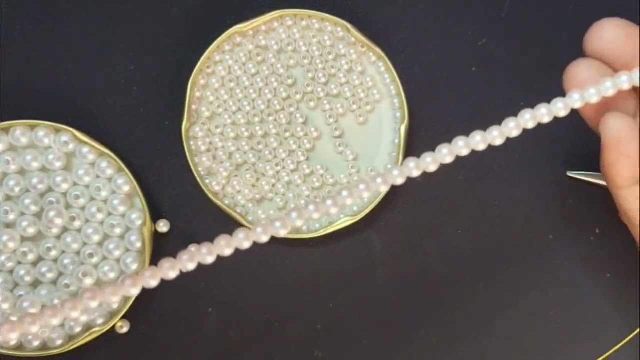 Beutiful Pearl Choker Necklace Making🥰 Handmade Jewellery Tutorial#handmade#pearlchoker#pearls#diy