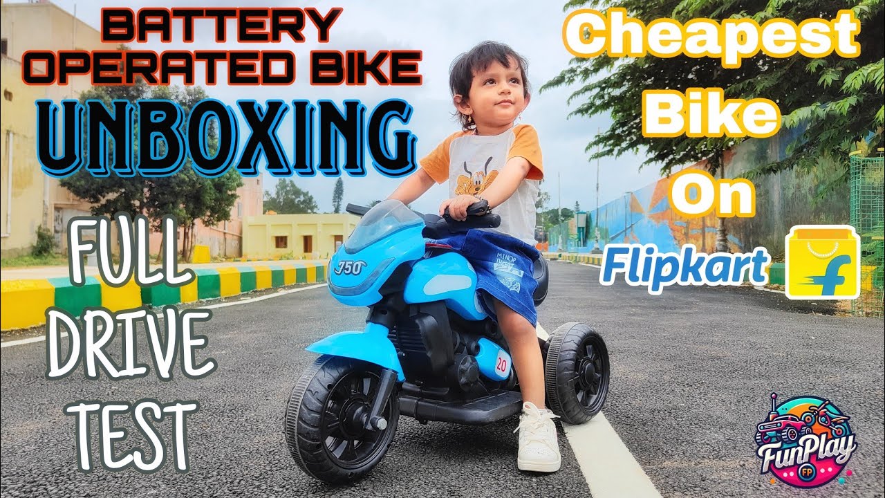 KIDS Electric Bike (BATTERY OPERATED) - UNBOXING & POWER FULL DRIVE | Cheapest Bike On FLIPKART