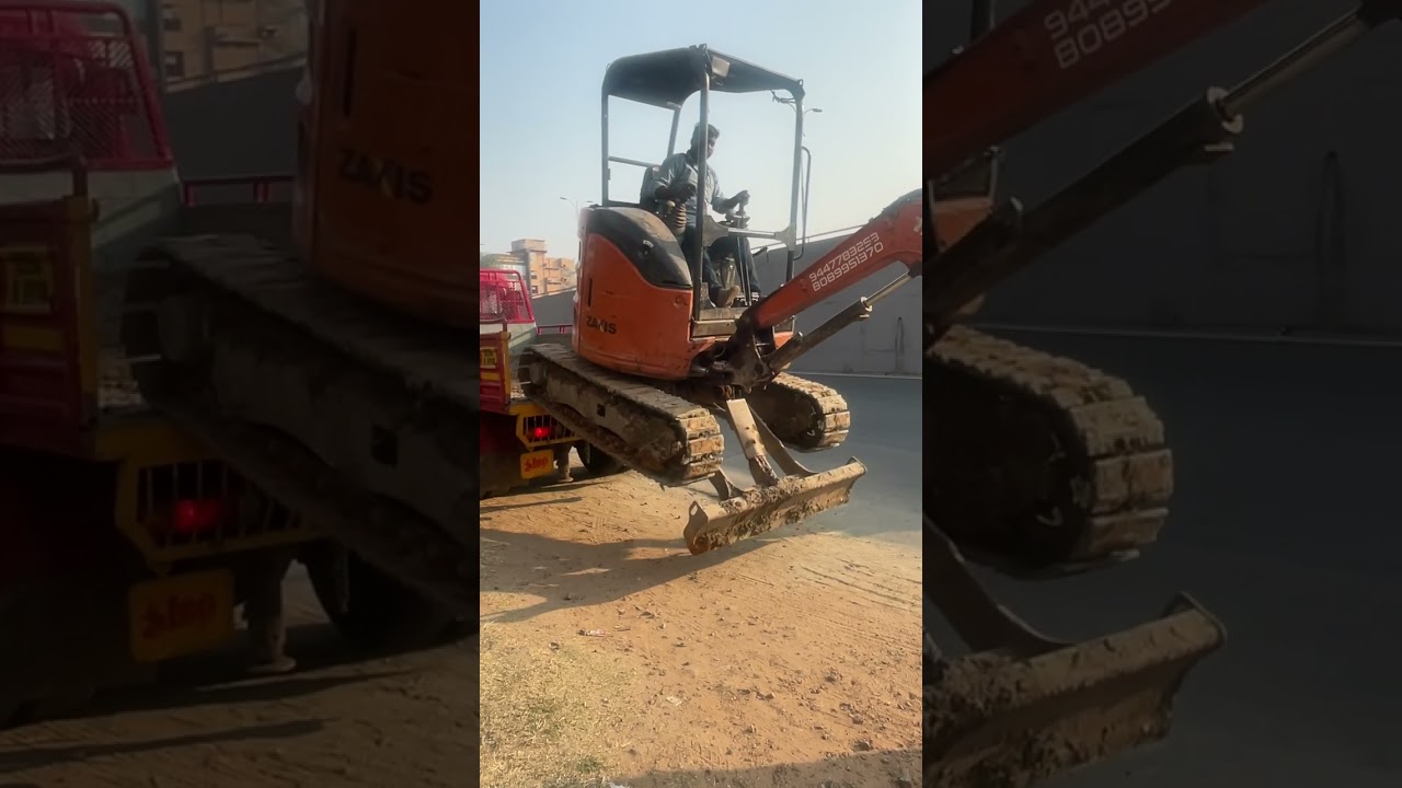250M views 😱 mini hitachi video ,Tata 23 machine shifting Earthmover #shortsfeed #subcribemychannel
