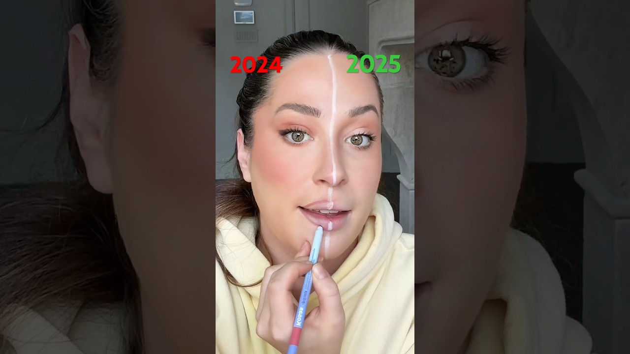 2024 vs 2025 makeup trends 🤩 #makeup #beautytips -#beauty #shorts