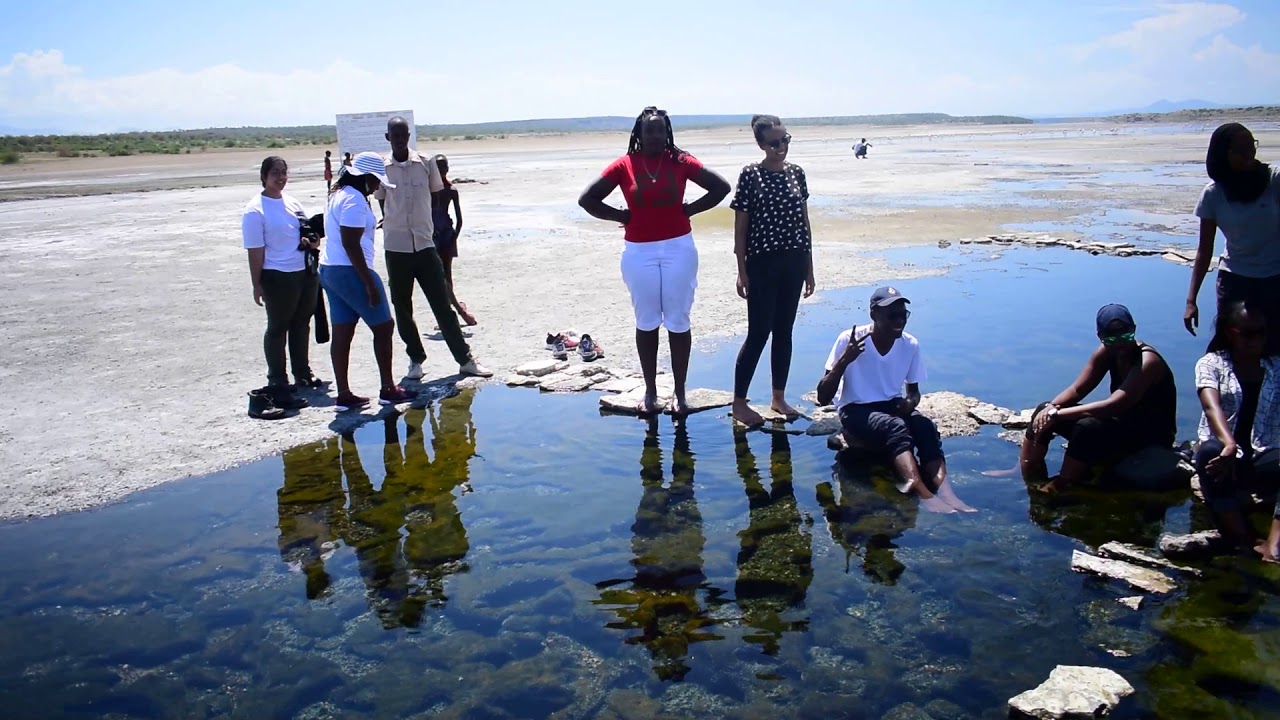 Relaxing at the Hot Springs at Lake Magadi