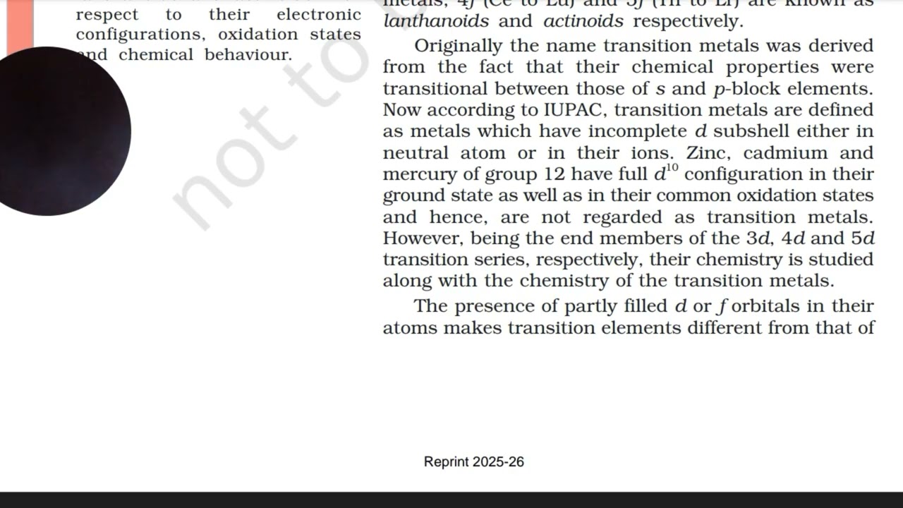 D & F block element, ncert reading with bengali meaning, introduction #neet #jee #ncert