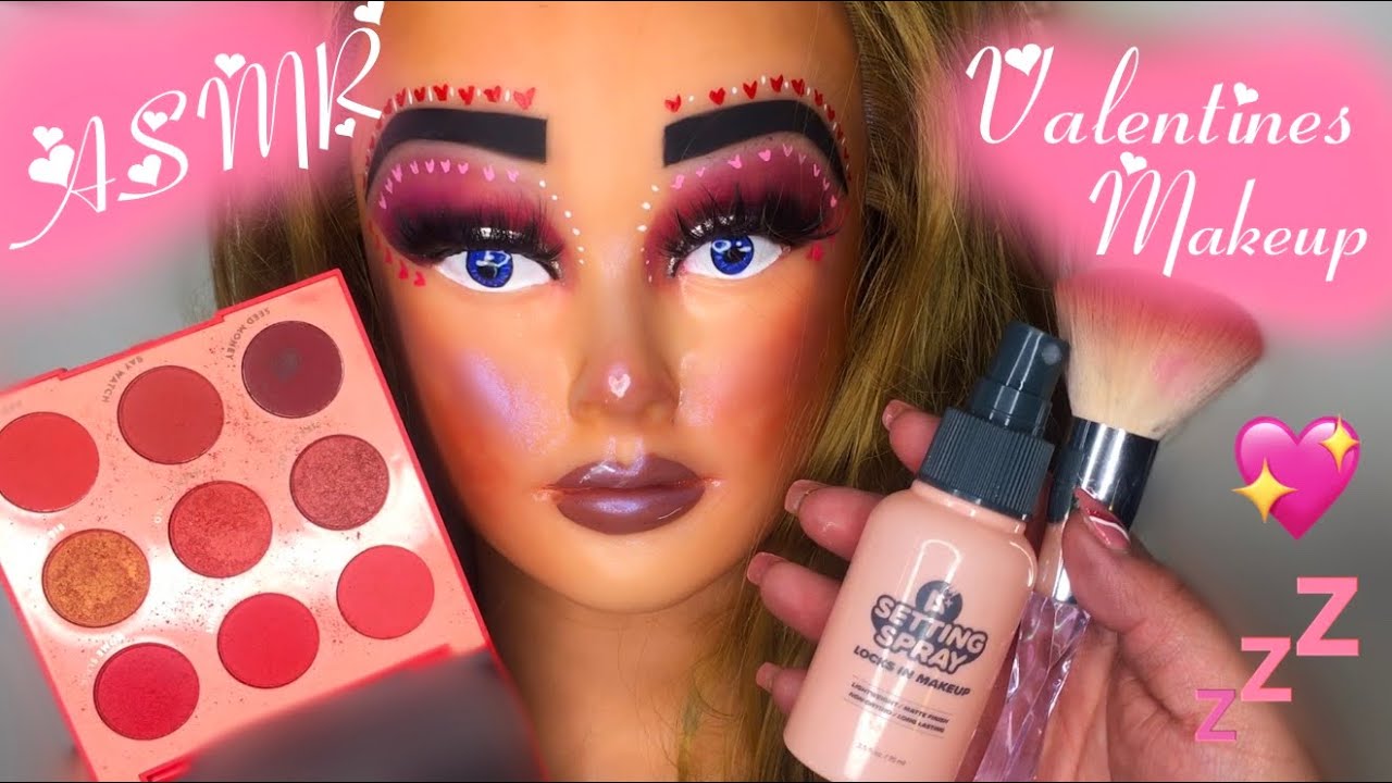 ASMR Makeup On Mannequin Valentines Day 💖🎀🎀🌸💋