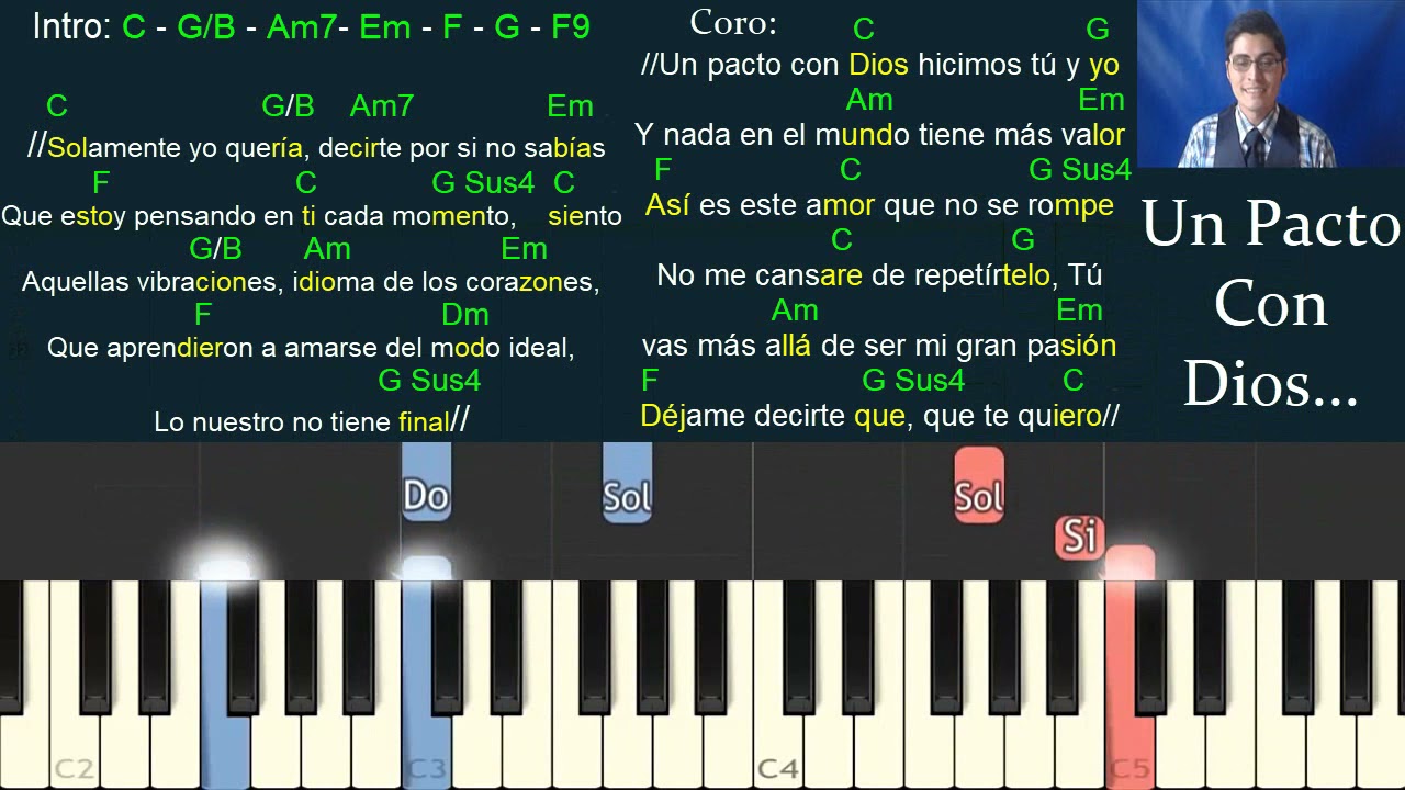 Como Tocar Un Pacto Con Dios Canción Romántica Rabito/Piano Tutorial Fácil/Melodía Letras Y Acordes.
