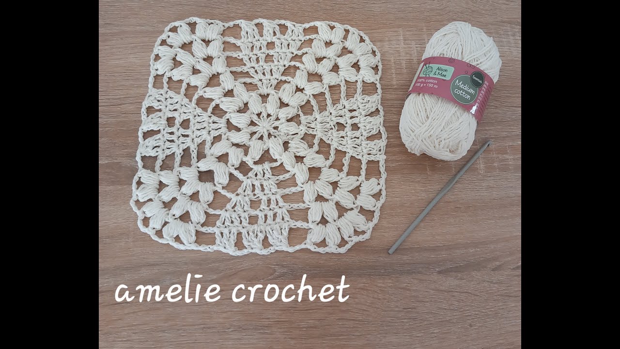 carré motif au crochet