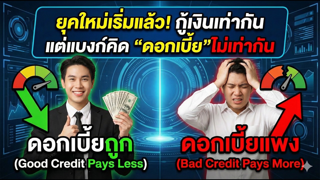 ยุคใหม่เริ่มแล้ว! กู้เงินเท่ากัน แต่แบงก์คิด “ดอกเบี้ย”ไม่เท่ากัน เครดิตดีจ่ายถูก เครดิตพังจ่ายแพง