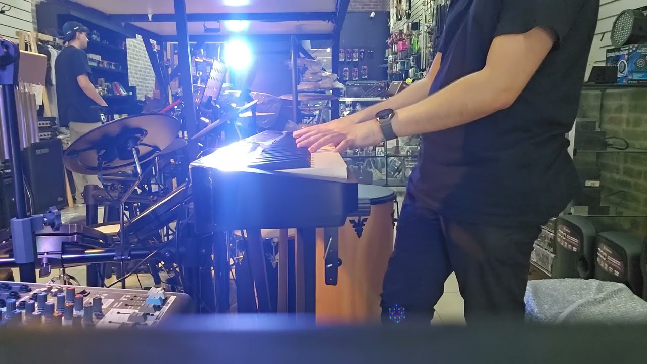 Brincando na loja de música 