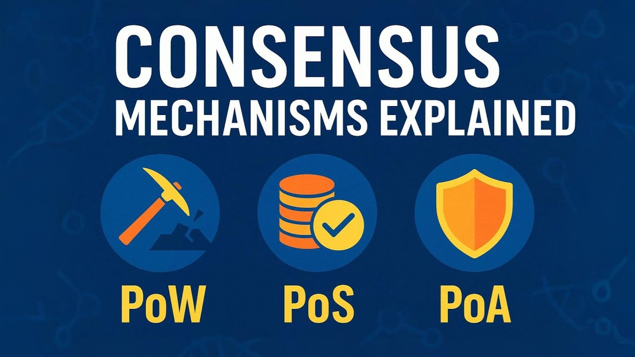 ⚡ Consensus Mechanisms Explained: PoW vs. PoS vs. PoA