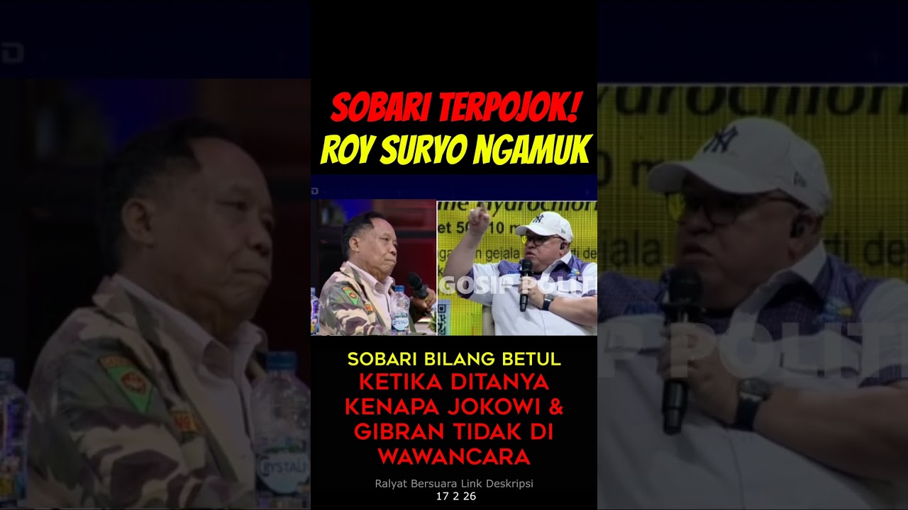 Sobari Terpojok Roy Ngamuk Sobari: Bilang Betul Harusnya Jokowi Gibran Diwawancara