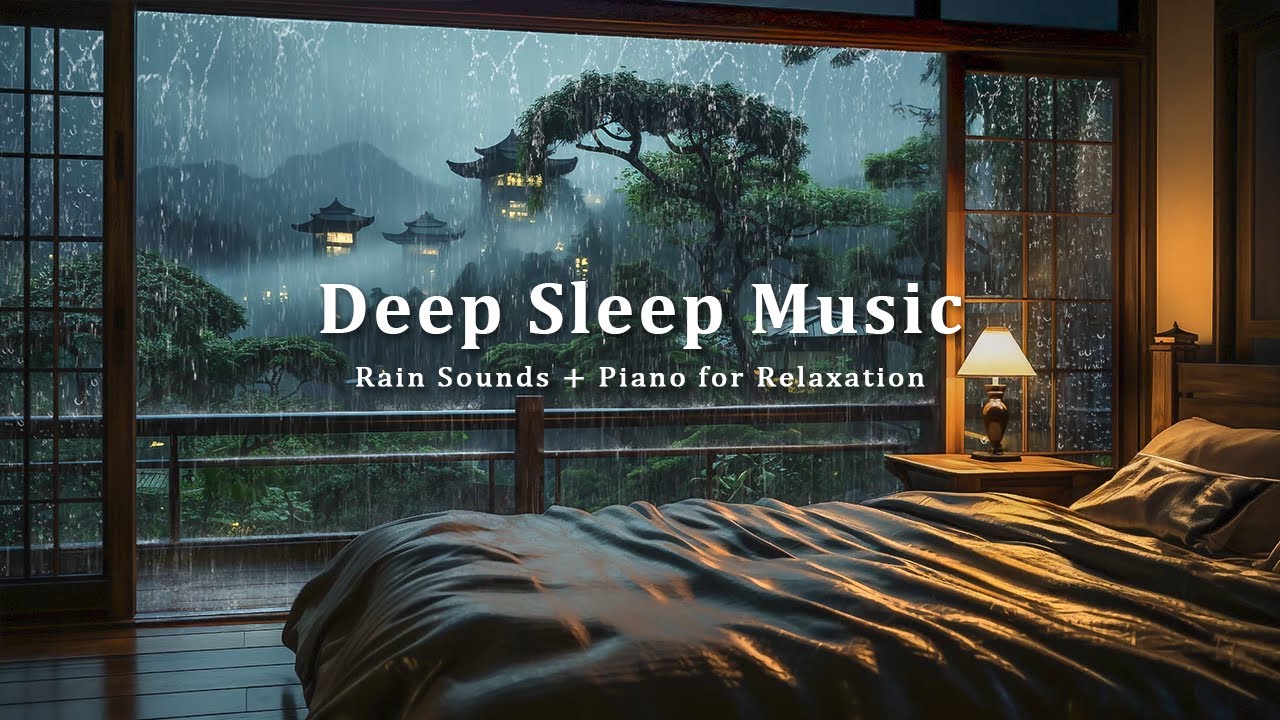 Stress Relief and Insomnia | Relaxing Piano Music & Rain Sounds for Sleep, Anxiety and Healing