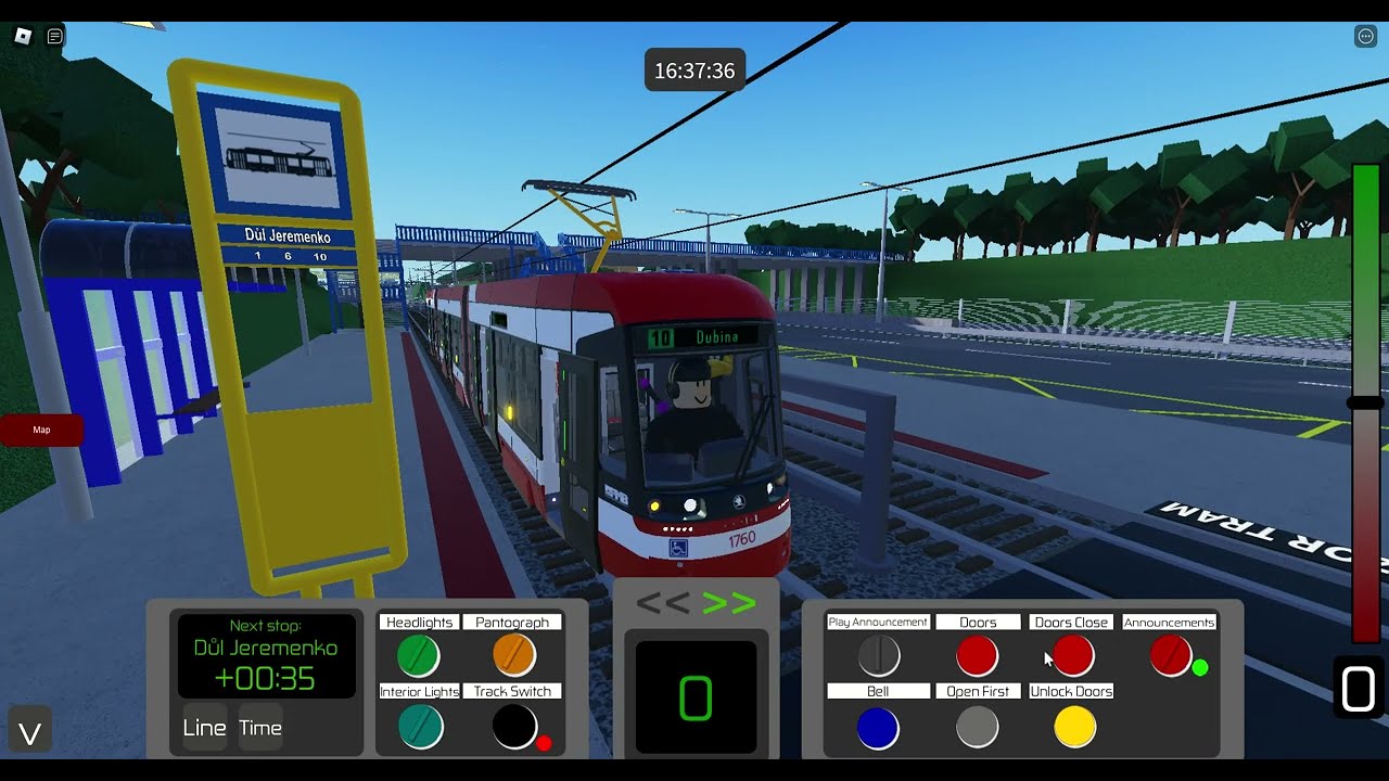 Roblox rails of Ostrava-linka 10-směr Dubina-tramvaj: Škoda Forcity Smart 45T Roblox#131#tram 2.část