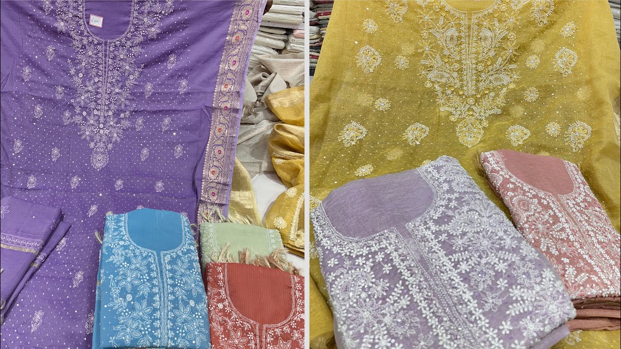 लखनवी चिकनकारी सूट 🔥🔥 Chikankari Suits 🔥🔥 AARADHYA CHIKAN ART 🔥🔥 