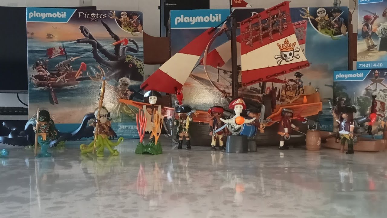 Unboxing playmobil gamme pirate fin 2023- début 2024🏴‍☠️⚔️🐙🌊 71421 71420 71419 71418