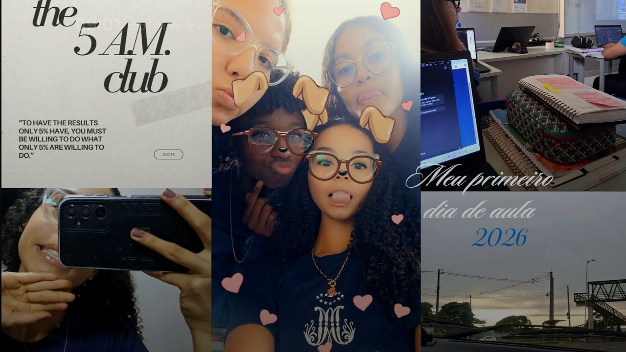 Meu primeiro dia de aula 2026 | 1° ano do ensino médio, arrume-se comigo, 5am club, vlog