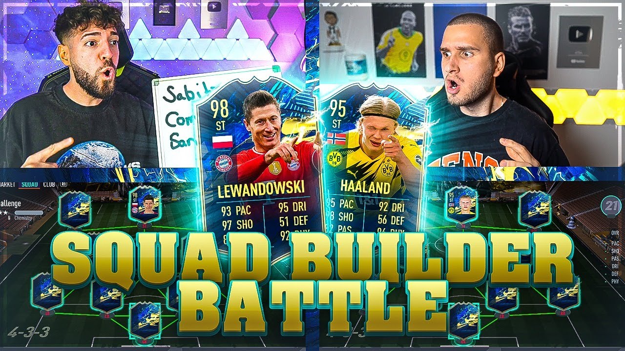 FIFA 21: TOTS HAALAND VS LEWANDOWSKI Squad Builder Battle 🔥🔥 IamTabak vs Wakez !!