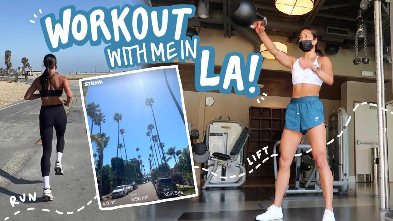 WORKOUT WITH ME | Weight Lifting + Running in LA! (full workouts)