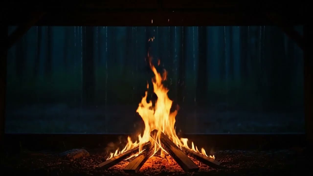 Rainforest Cozy Campfire | 1-Hour | Meditation - Sound Healing - Relaxation