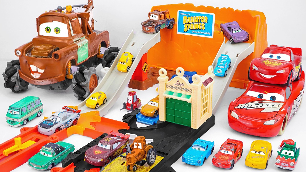 Disney Pixar Cars Unboxing Review | Lightning Mcqueen RC & Radiator Springs Mountain Race Playset