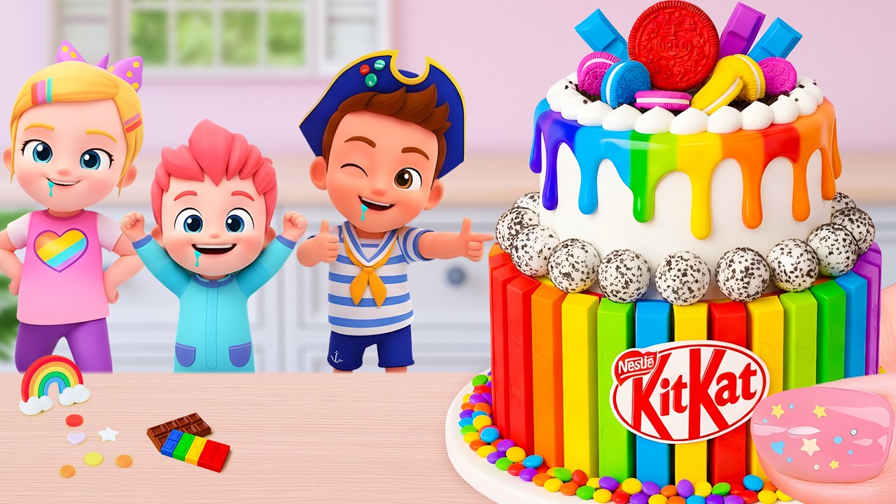 Miniature Rainbow Cake Tutorial 🌈 Cute Mini Rainbow KitKat Cake Recipe with Chocolate 💖 Yummy Teeny